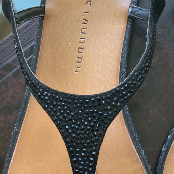 Chinese Laundry Black Sparkle Flip Flops Sandals  - Size 10 - Picture 4 of 10